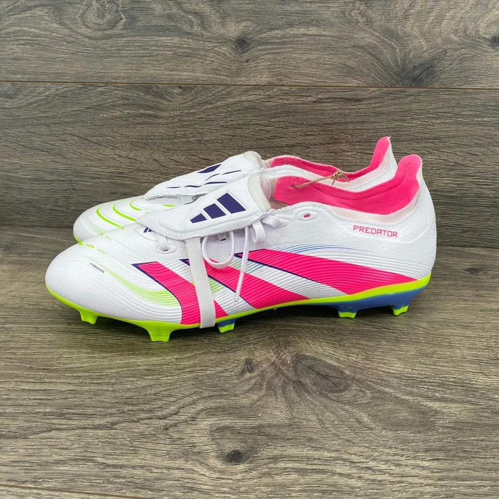 Adidas Predator League FT Soccer Cleats Mens 10.5 White Pink IG7700 Firm Ground